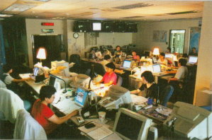 On September 17, 2001, Hurricane Nari severely damaged Taipei City . Songjiang Building  was flooded and the power went out. BCC used its own generator for lighting and broadcasting to continue to bring the news about the damage. 
